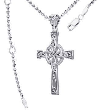 Celtic Cross with Four Point Knot Silver Pendant TPD5811 - Jewelry